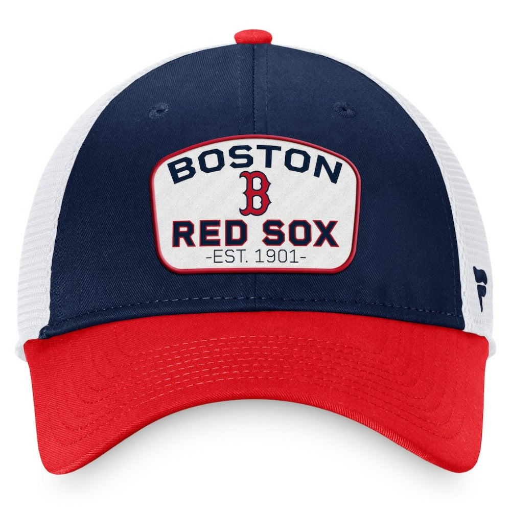 Boston Red Sox Fanatics Two-Tone Patch Trucker Adjustable Hat - MLB