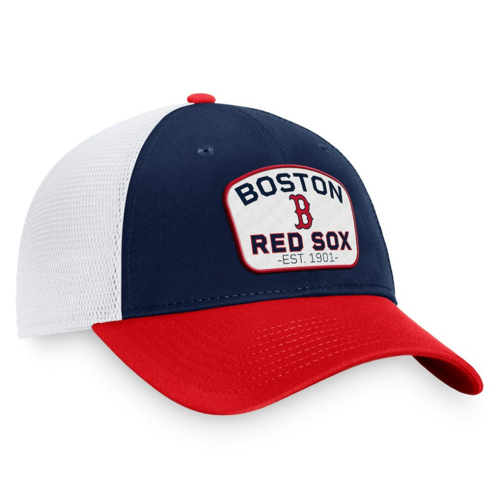 Boston Red Sox Fanatics Two-Tone Patch Trucker Adjustable Hat - MLB