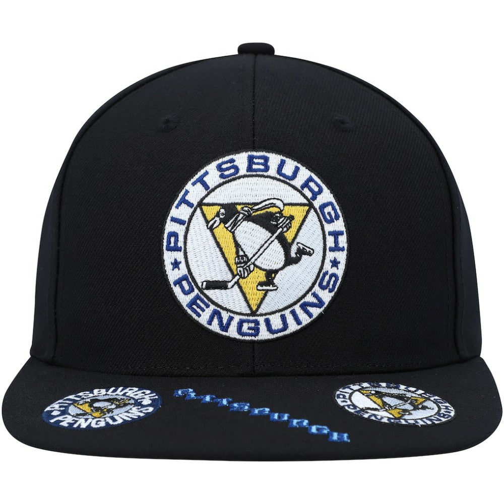 Pittsburgh Penguins Mitchell & Ness Vintage Hat Trick Snapback Hat - Black - NHL