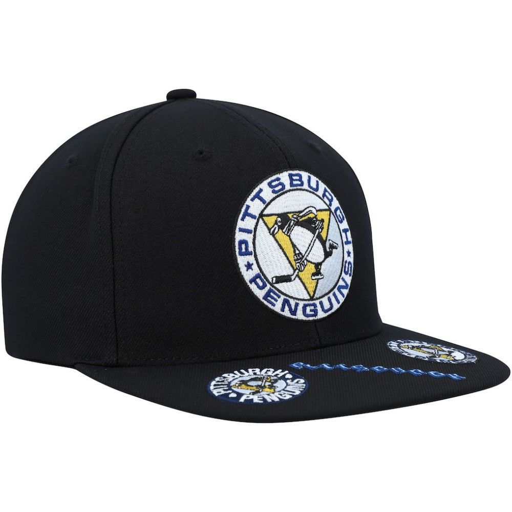 Pittsburgh Penguins Mitchell & Ness Vintage Hat Trick Snapback Hat - Black - NHL