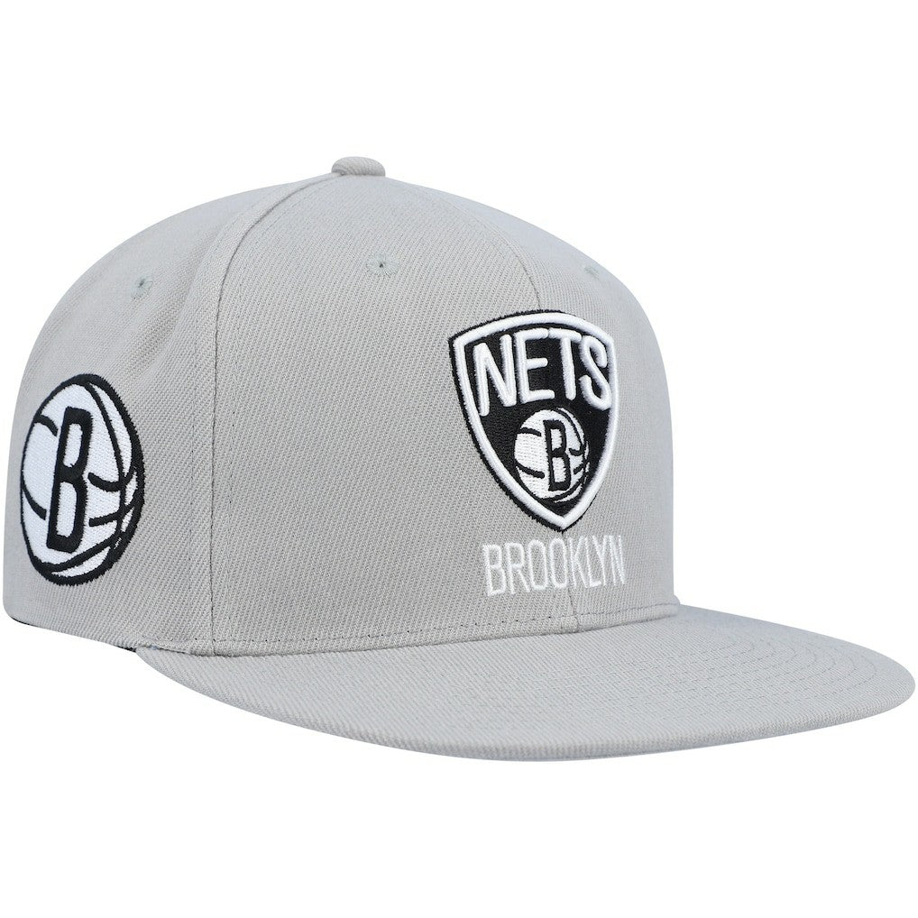 Brooklyn Nets Side Core 2.0 Snapback Hat Gray - NBA