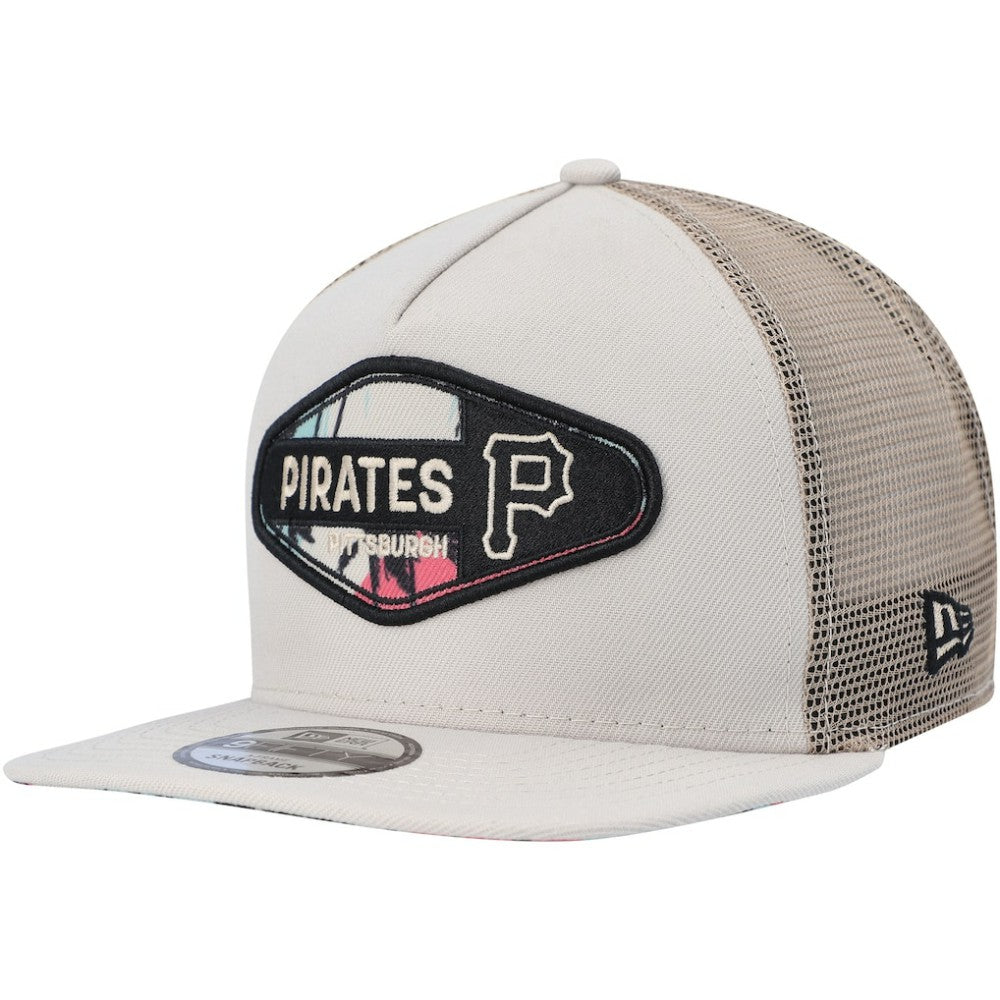 Pittsburgh Pirates New Era Retro Beachin' Patch A-Frame Trucker 9FIFTY Snapback Hat - MLB