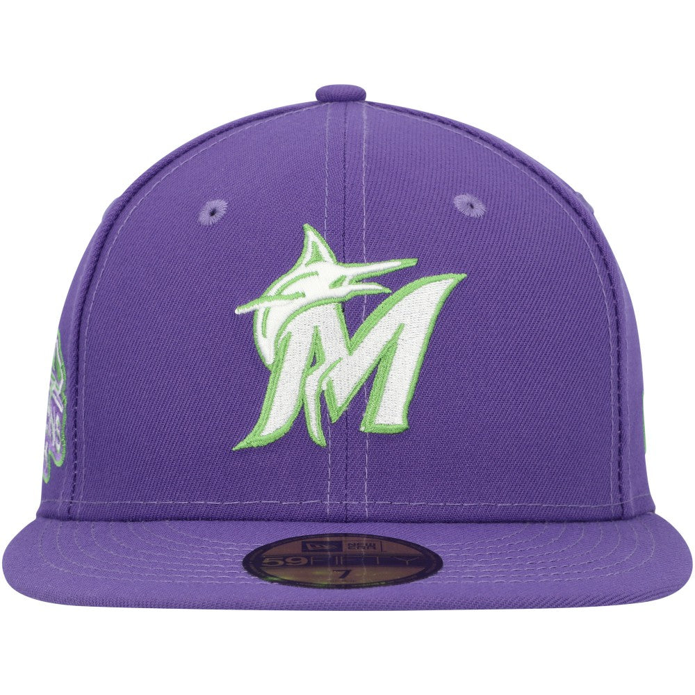 Miami Marlins New Era Lime Side Patch 59FIFTY Fitted Hat - MLB
