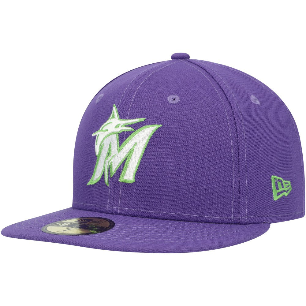 Miami Marlins New Era Lime Side Patch 59FIFTY Fitted Hat - MLB