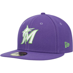 Miami Marlins New Era Lime Side Patch 59FIFTY Fitted Hat - MLB