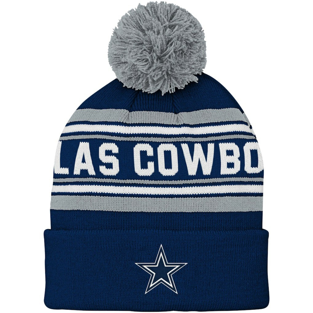 Dallas Cowboys Preschool Jacquard Cuffed Knit Hat with Pom Navy | NFL