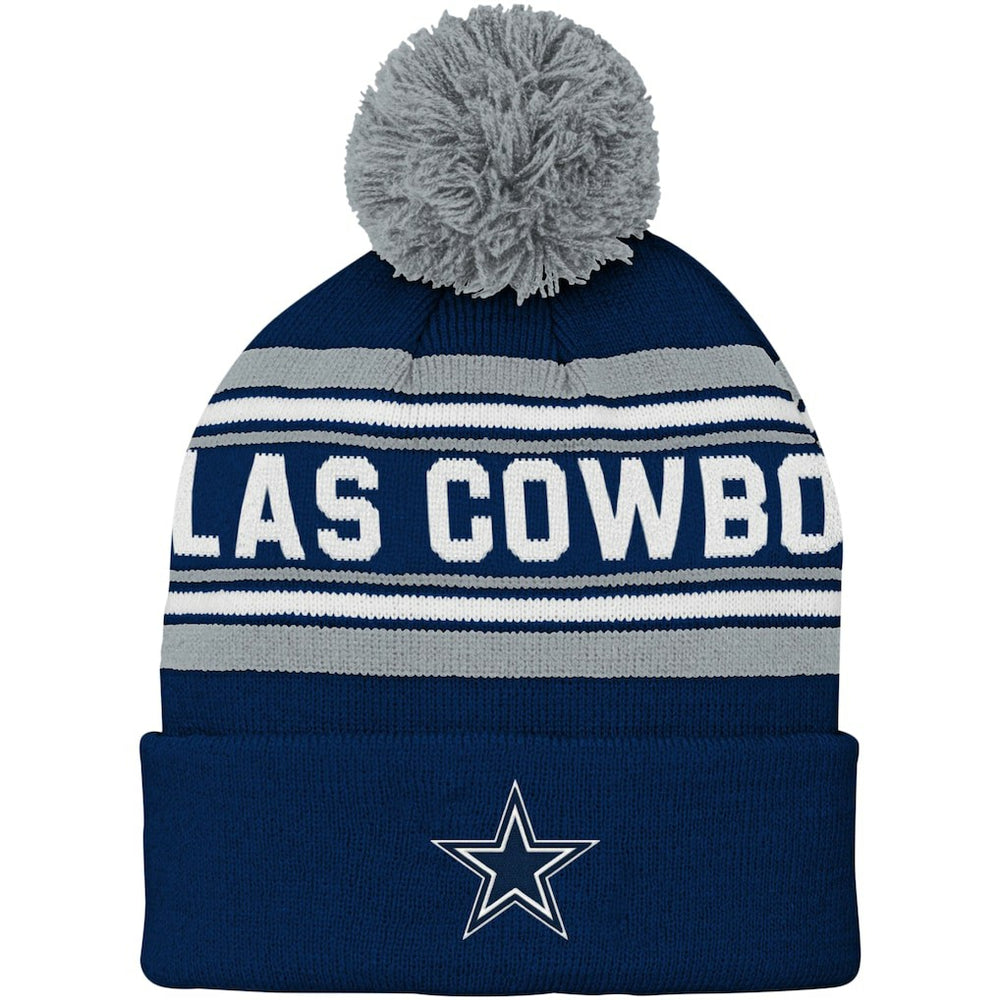 Dallas Cowboys Preschool Jacquard Cuffed Knit Hat with Pom Navy | NFL