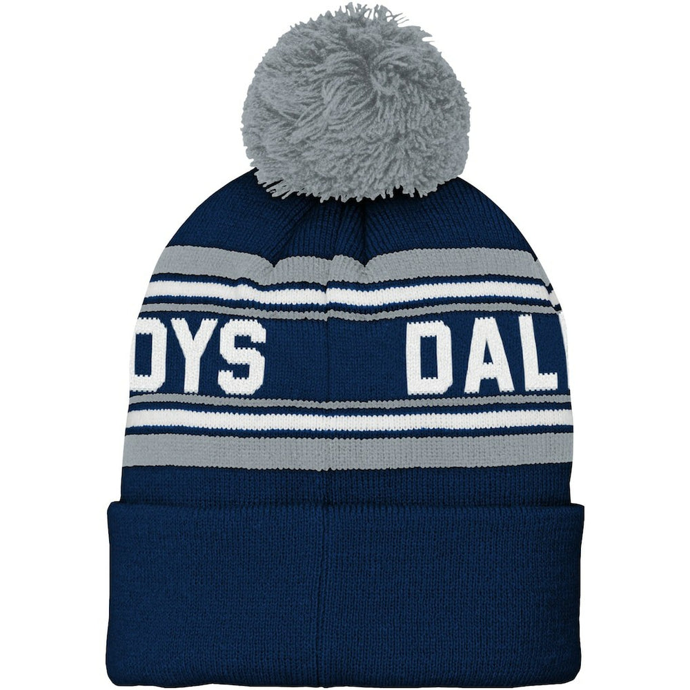 Dallas Cowboys Preschool Jacquard Cuffed Knit Hat with Pom Navy | NFL