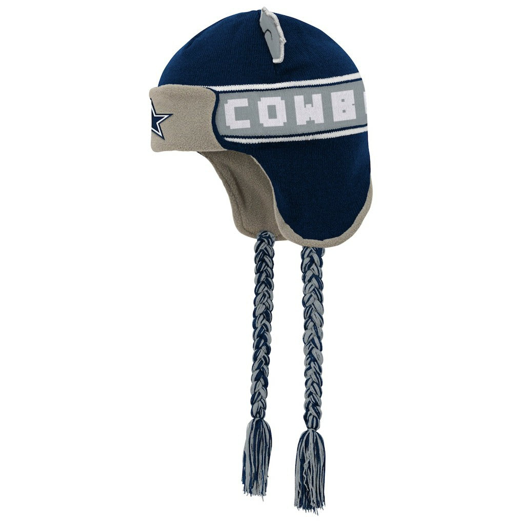 Dallas Cowboys Youth Wordmark Ears Trooper Knit Hat Navy | NFL