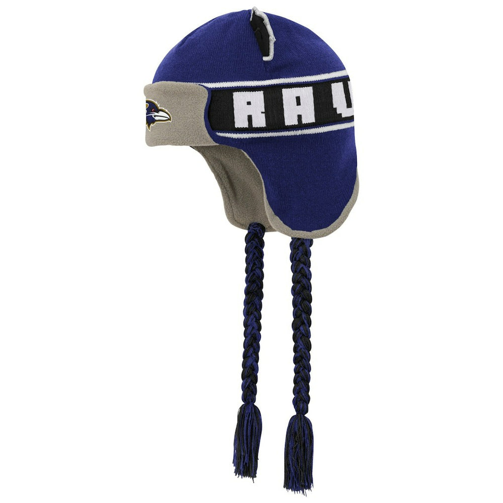 Baltimore Ravens Youth Wordmark Ears Trooper Knit Hat Purple | NFL