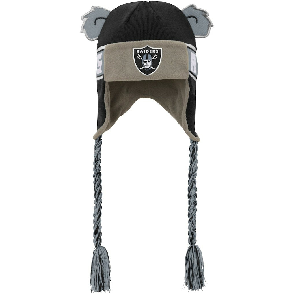 Las Vegas Raiders Youth Wordmark Ears Trooper Knit Hat Black | NFL