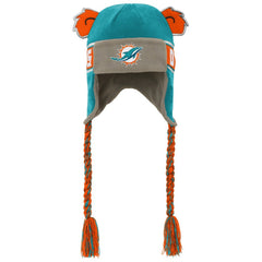 Miami Dolphins Youth Wordmark Ears Trooper Knit Hat Aqua | NFL