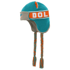 Miami Dolphins Youth Wordmark Ears Trooper Knit Hat Aqua | NFL