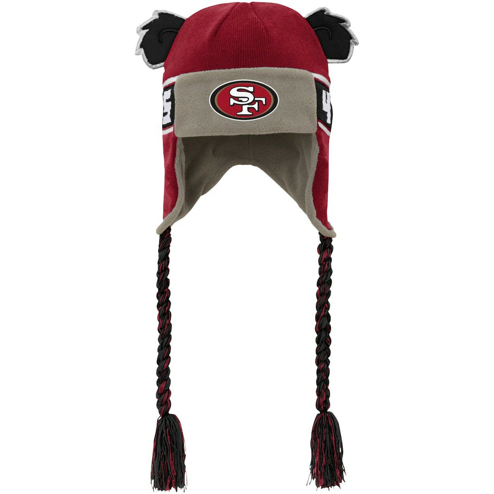 San Francisco 49ers Youth Wordmark Ears Trooper Knit Hat Scarlet | NFL