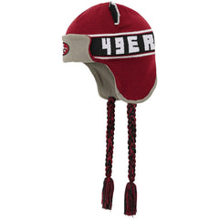 San Francisco 49ers Youth Wordmark Ears Trooper Knit Hat Scarlet | NFL