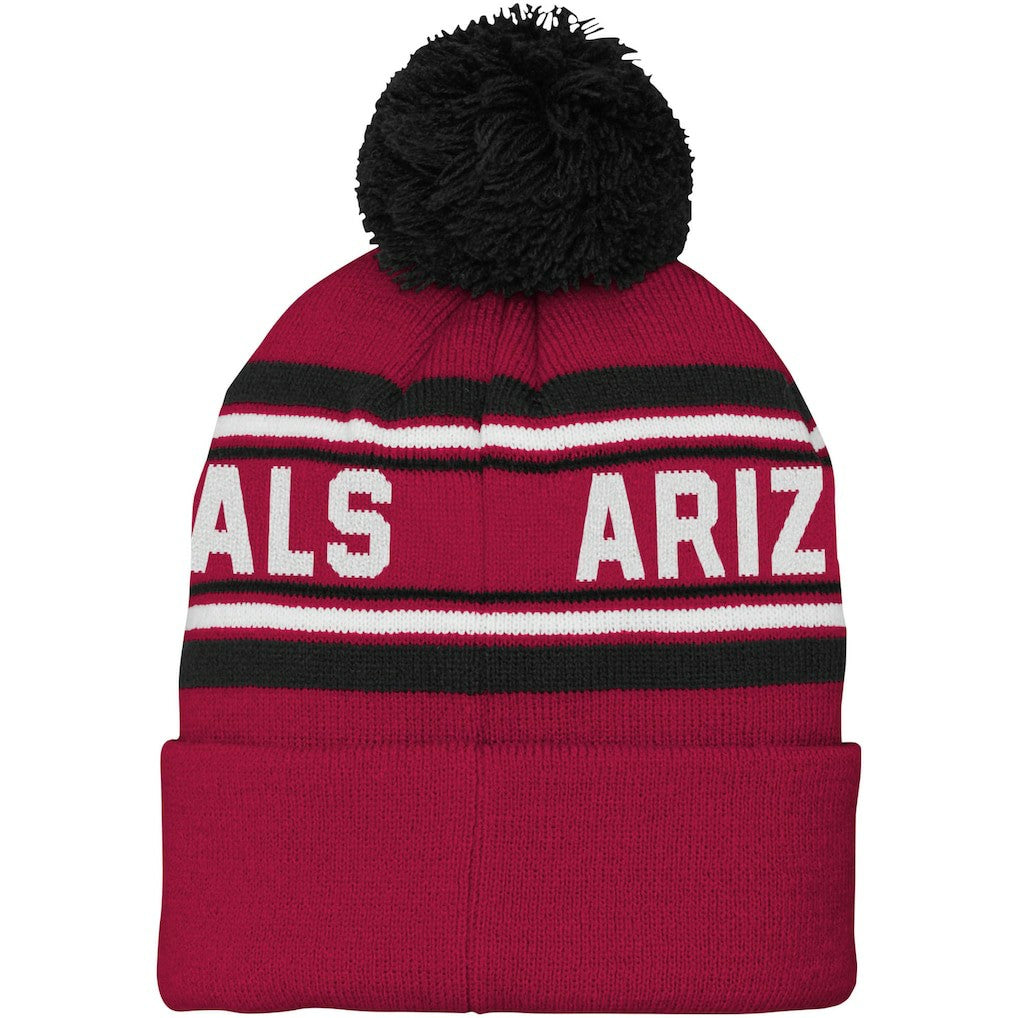 Arizona Cardinals Youth Jacquard Cuffed Knit Hat with Pom Cardinal | NFL