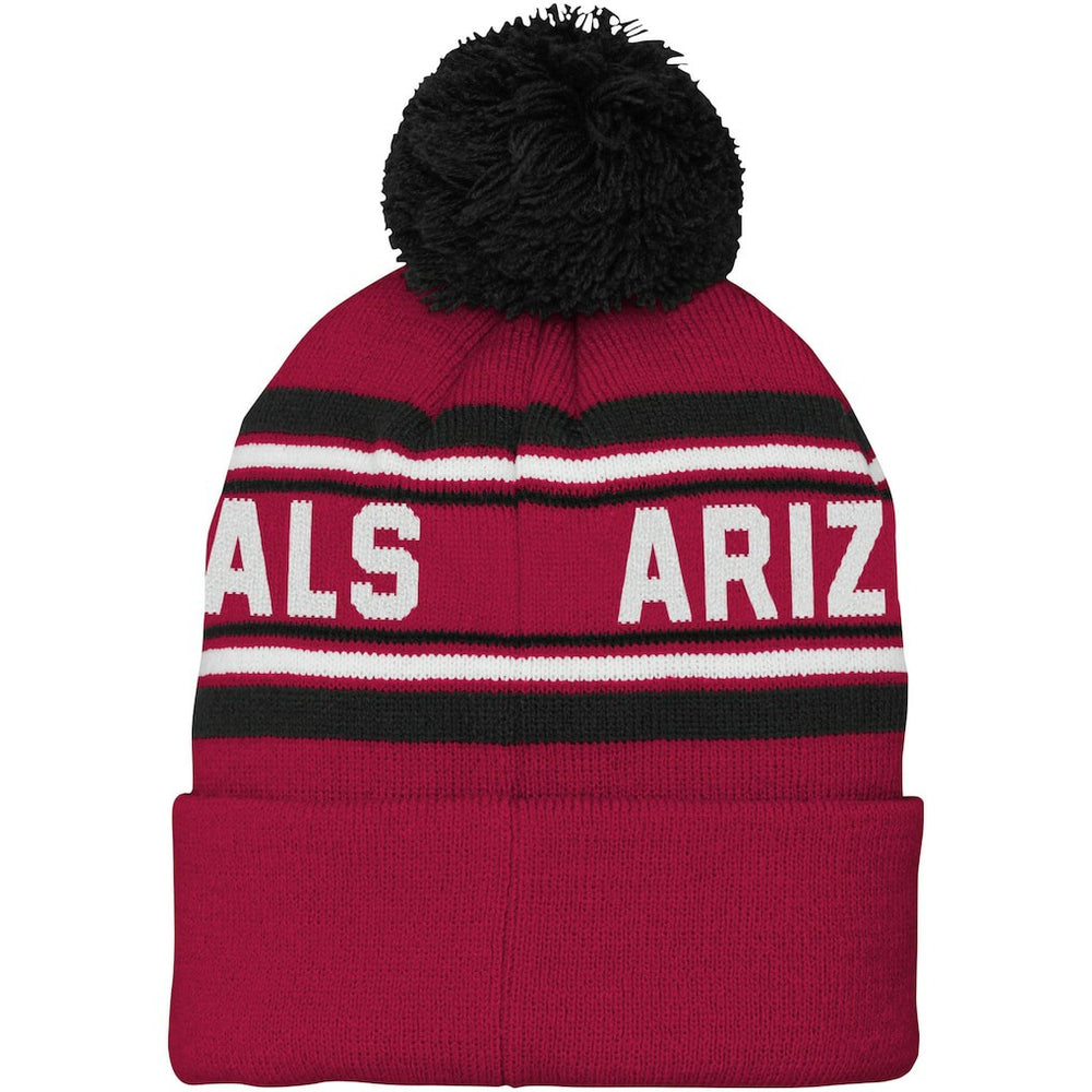 Arizona Cardinals Youth Jacquard Cuffed Knit Hat with Pom Cardinal | NFL