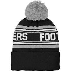 Las Vegas Raiders Youth Jacquard Cuffed Knit Hat with Pom Black | NFL