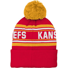 Kansas City Chiefs Preschool Jacquard Cuffed Knit Hat with Pom Red | NFL
