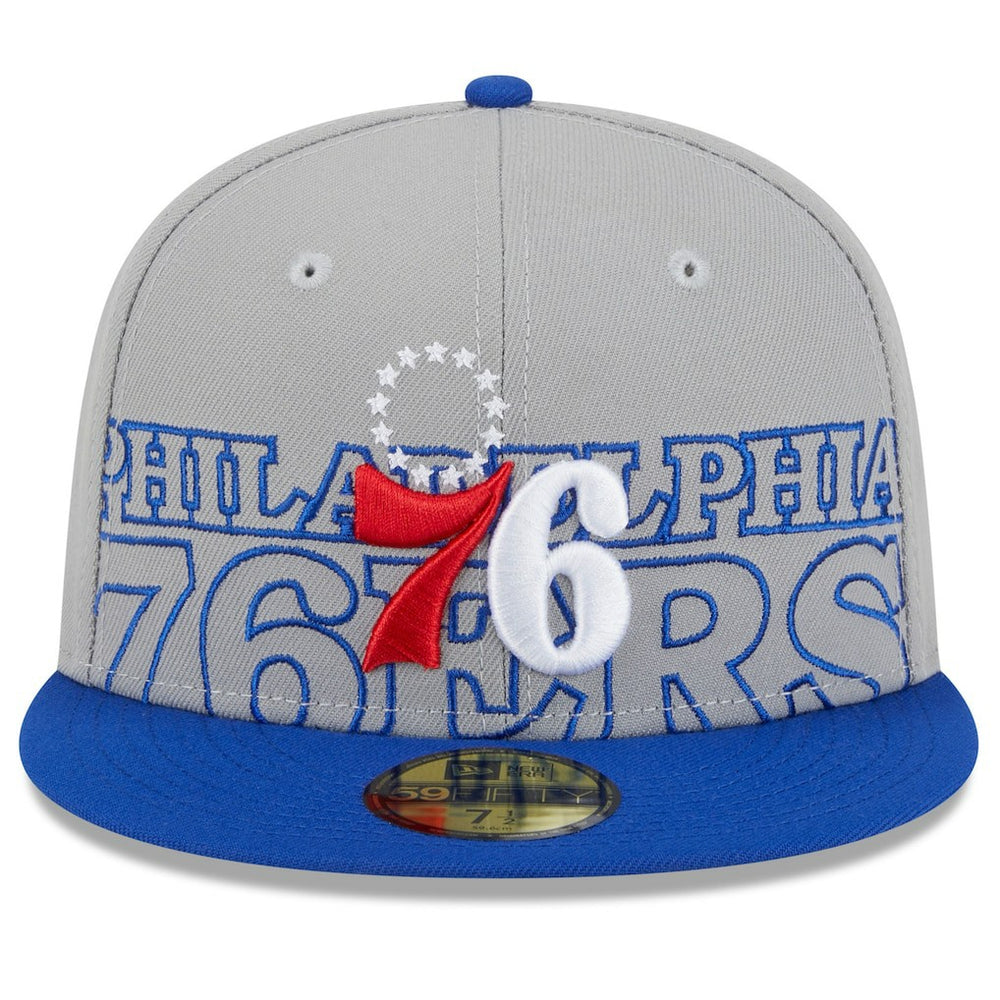 Philadelphia 76ers 2023 NBA Draft Two-Tone 59FIFTY Fitted Hat Gray/Royal - NBA