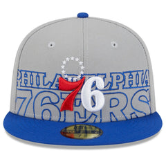 Philadelphia 76ers 2023 NBA Draft Two-Tone 59FIFTY Fitted Hat Gray/Royal - NBA