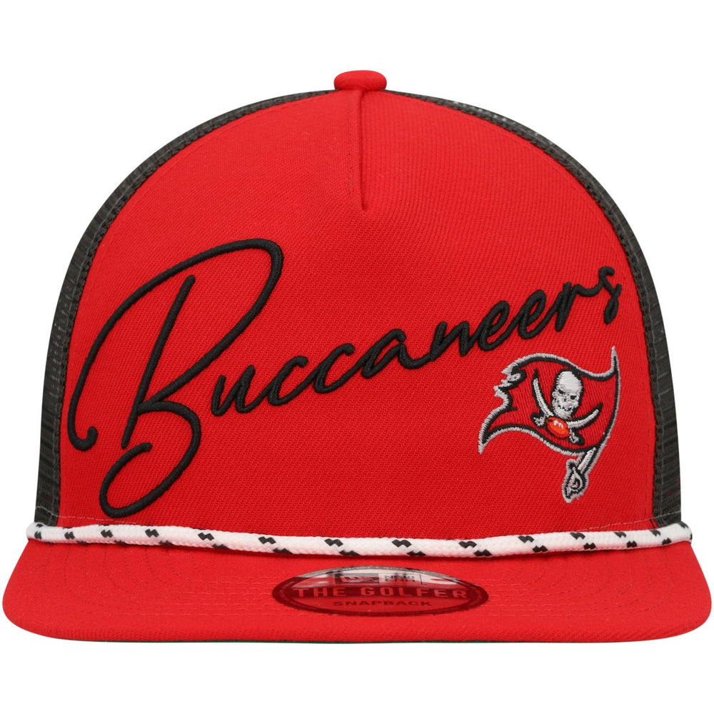 Tampa Bay Buccaneers New Era Script Logo Golfer 9FIFTY Snapback Hat Red | NFL