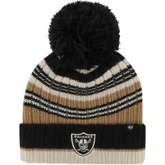 Las Vegas Raiders '47 Women's Barista Cuffed Knit Hat with Pom Natural | 47 brand