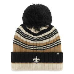 New Orleans Saints '47 Women's Barista Cuffed Knit Hat with Pom Natural | 47 brand