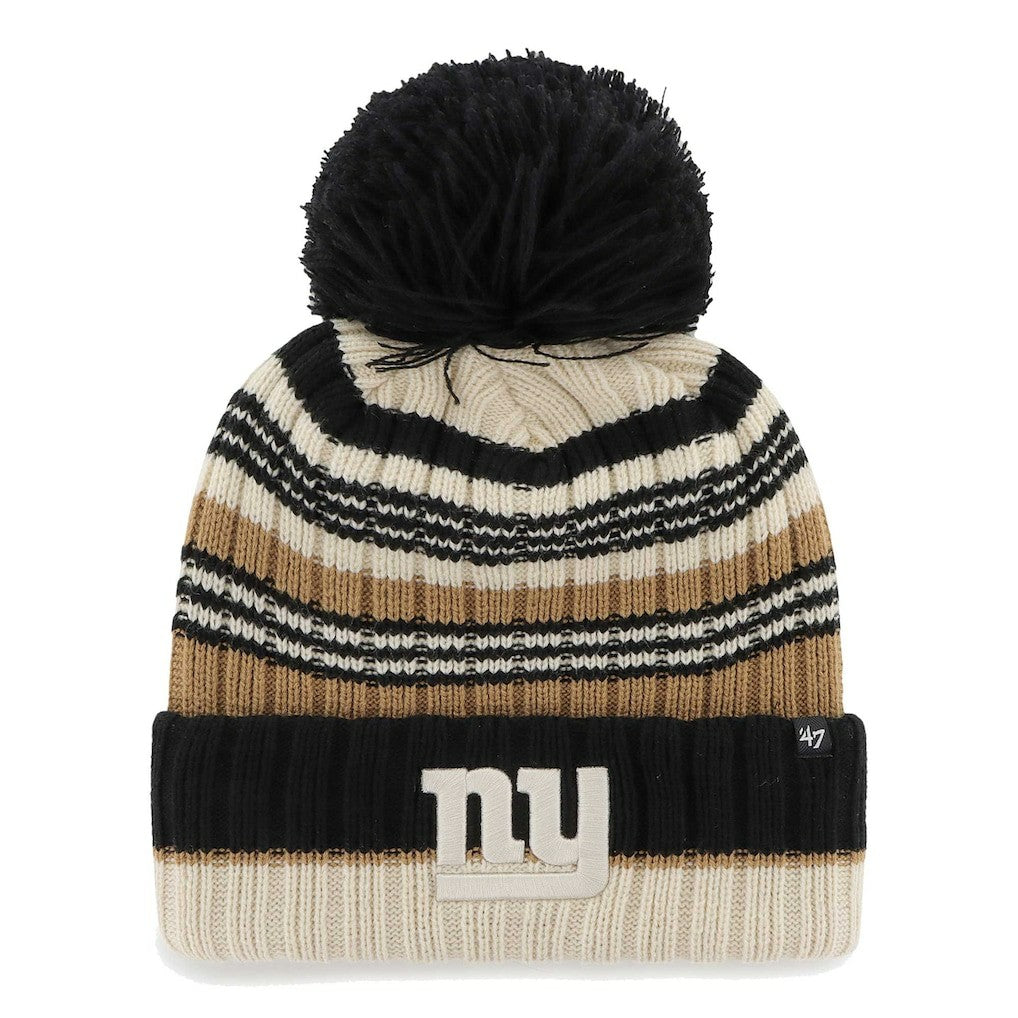 New York Giants '47 Women's Barista Cuffed Knit Hat with Pom Natural | 47 brand