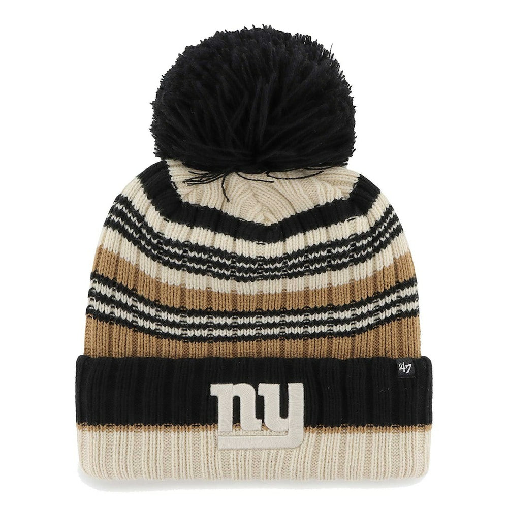 New York Giants '47 Women's Barista Cuffed Knit Hat with Pom Natural | 47 brand