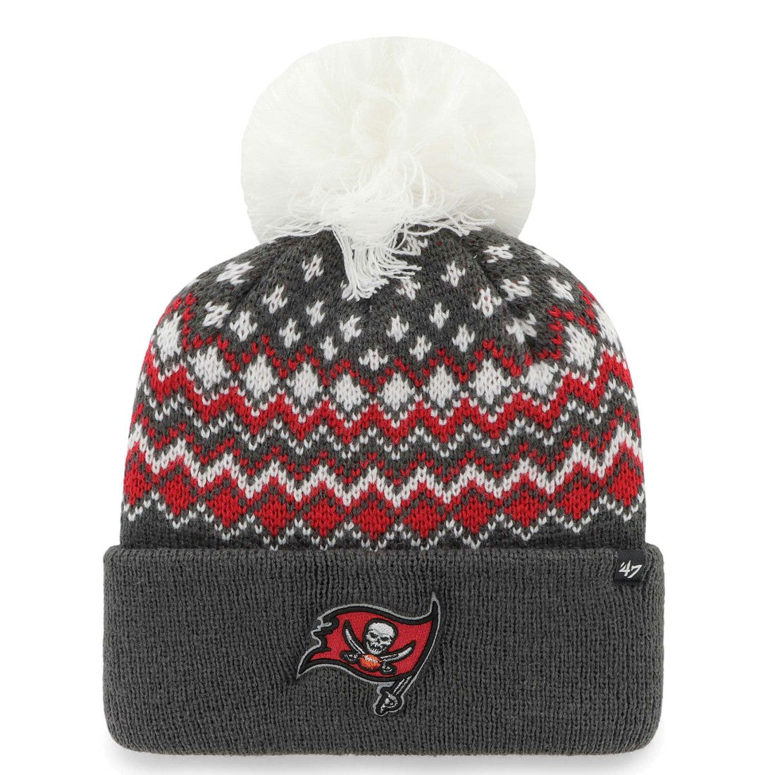 Tampa Bay Buccaneers '47 Women's Elsa Cuffed Knit Hat with Pom Pewter | 47 brand