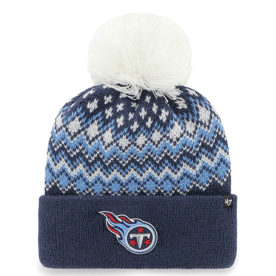 Tennessee Titans '47 Women's Elsa Cuffed Knit Hat with Pom Navy | 47 brand