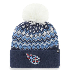 Tennessee Titans '47 Women's Elsa Cuffed Knit Hat with Pom Navy | 47 brand
