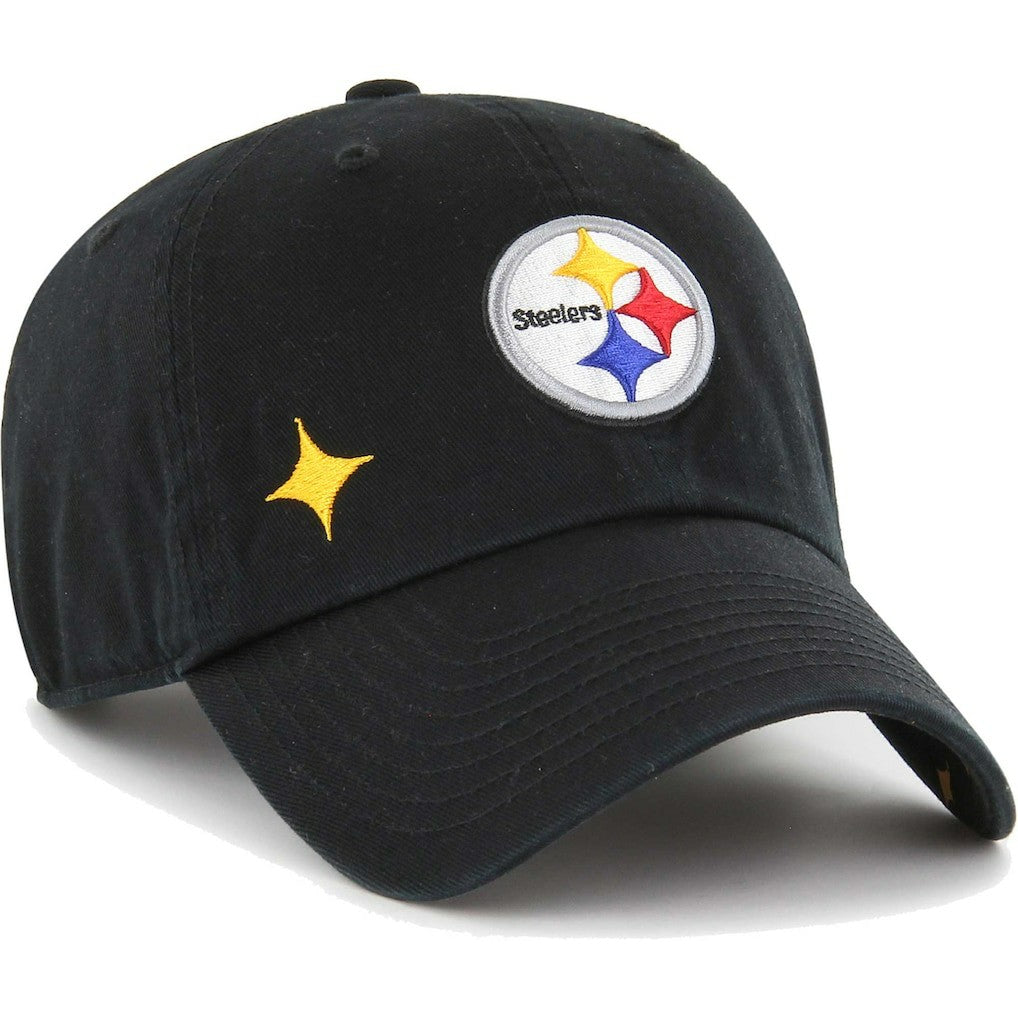 Pittsburgh Steelers '47 Women's Confetti Icon Clean Up Adjustable Hat Black | 47 brand