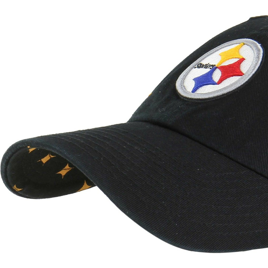 Pittsburgh Steelers '47 Women's Confetti Icon Clean Up Adjustable Hat Black | 47 brand
