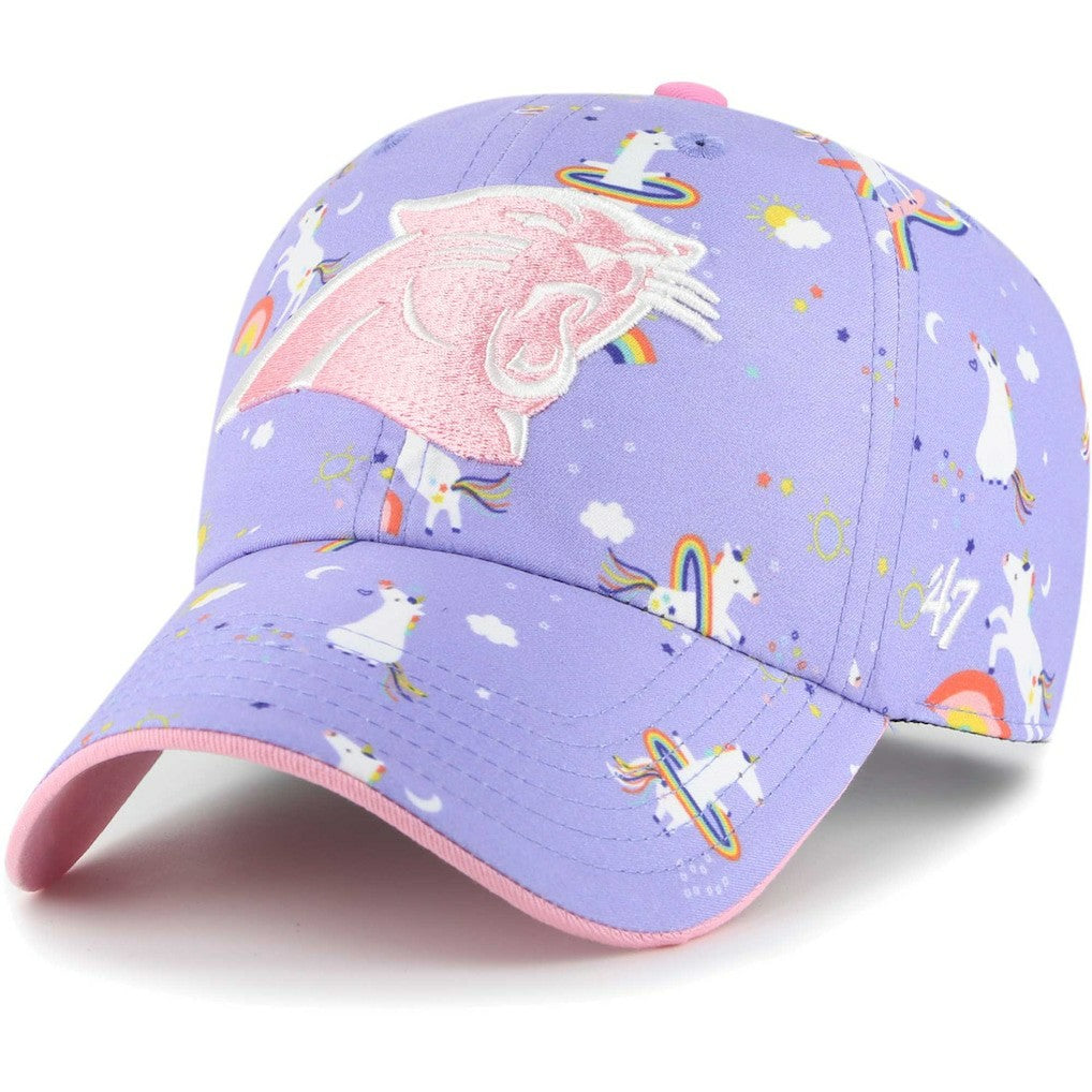 Carolina Panthers '47 Girls Preschool Unicorn Clean Up Adjustable Hat Lavender | 47 brand