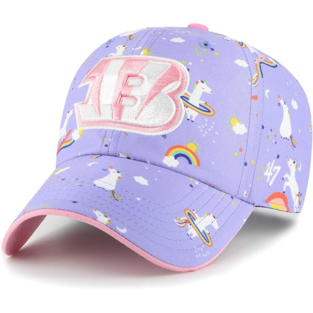 Cincinnati Bengals '47 Girls Preschool Unicorn Clean Up Adjustable Hat Lavender | 47 brand