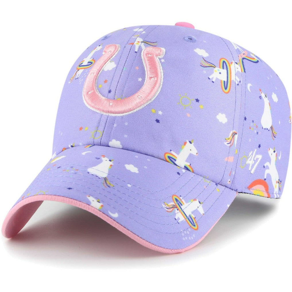 Indianapolis Colts '47 Girls Preschool Unicorn Clean Up Adjustable Hat Lavender | 47 brand