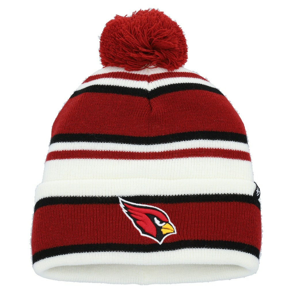 Arizona Cardinals '47 Youth Stripling Cuffed Knit Hat with Pom White | 47 brand