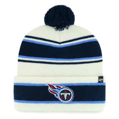 Tennessee Titans '47 Youth Stripling Cuffed Knit Hat with Pom White | 47 brand