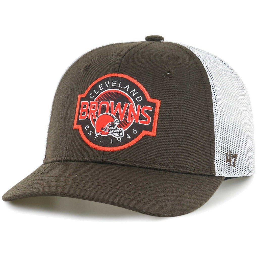 Cleveland Browns '47 Youth Scramble Adjustable Trucker Hat Brown/White | 47 brand