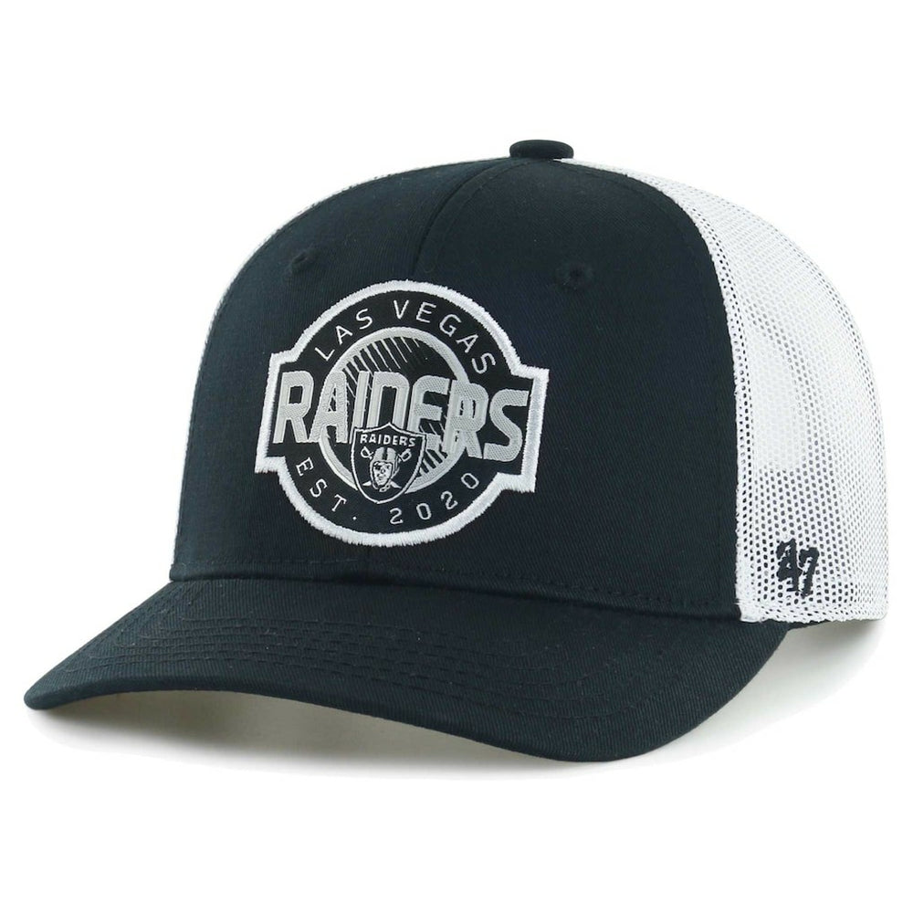 Las Vegas Raiders '47 Youth Scramble Adjustable Trucker Hat Black/White | 47 brand