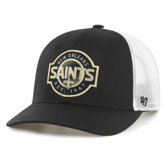 New Orleans Saints '47 Youth Scramble Adjustable Trucker Hat Black/White | 47 brand