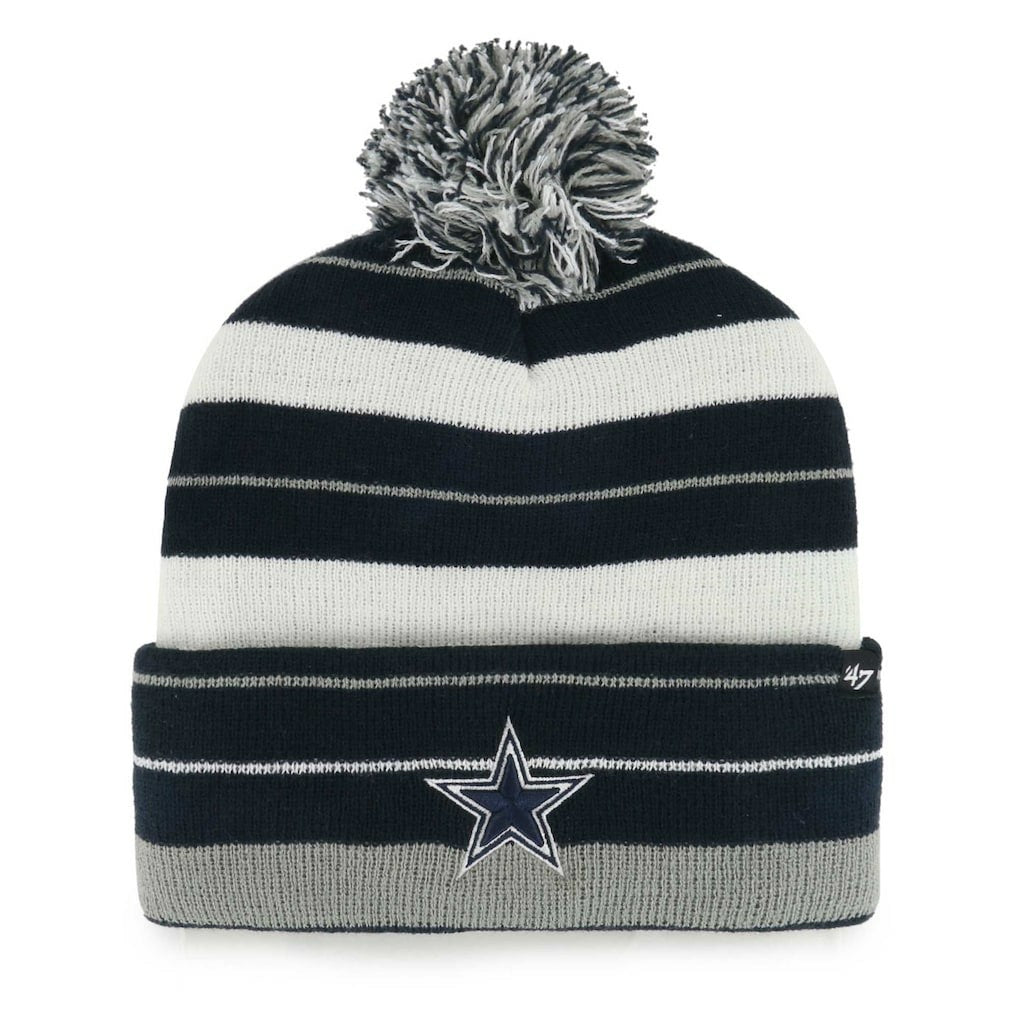 Dallas Cowboys '47 Powerline Cuffed Knit Hat with Pom Navy | 47 brand