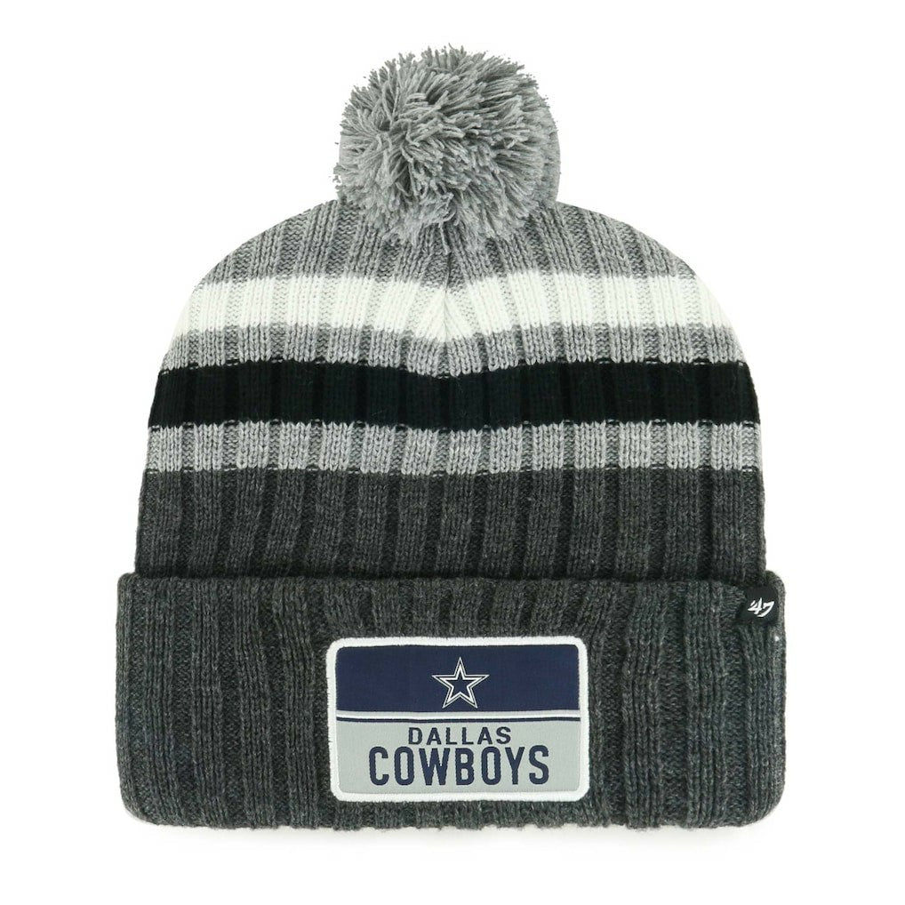 Dallas Cowboys '47 Stack Cuffed Knit Hat with Pom Gray | 47 brand