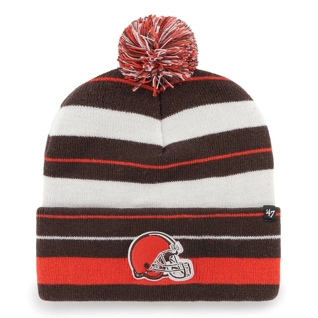 Cleveland Browns '47 Powerline Cuffed Knit Hat with Pom Brown | 47 brand