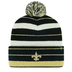 New Orleans Saints '47 Powerline Cuffed Knit Hat with Pom Black | 47 brand