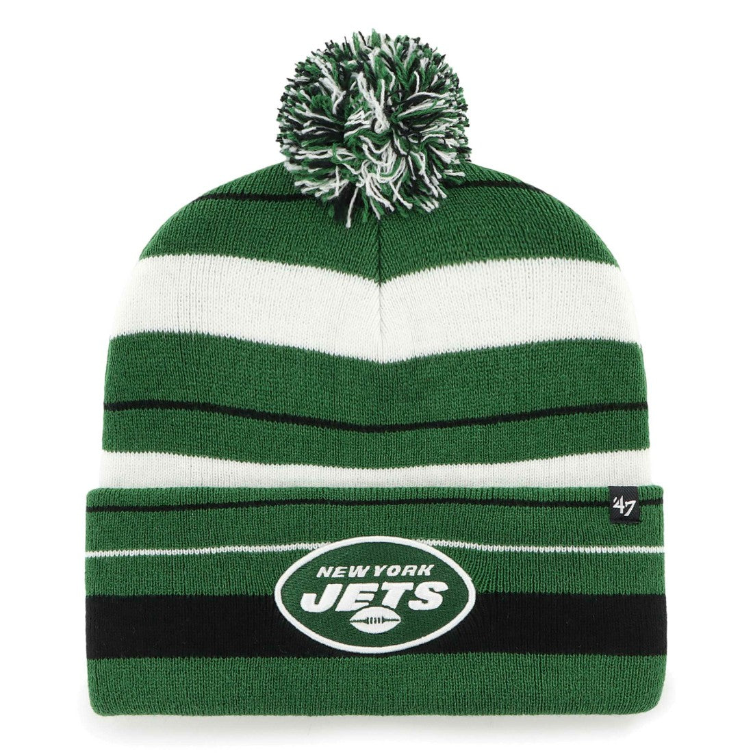 New York Jets '47 Powerline Cuffed Knit Hat with Pom Green | 47 brand