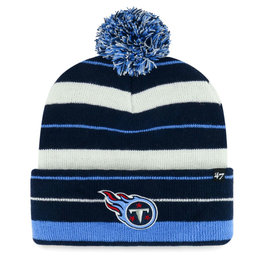 Tennessee Titans '47 Powerline Cuffed Knit Hat with Pom Navy | 47 brand