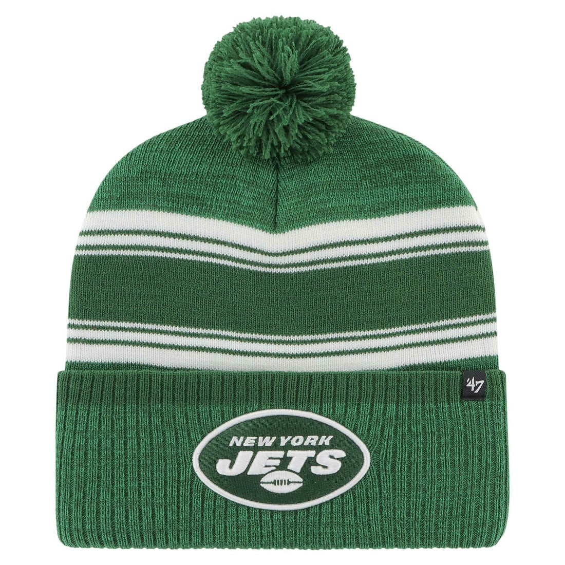 New York Jets '47 Fadeout Cuffed Knit Hat with Pom Green | 47 brand